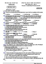 Đề kiểm tra học kỳ I môn Sinh học Lớp 10 - Mã đề 405 - Năm học 2018-2019 - Sở giáo dục và đào tạo tỉnh Quảng Nam